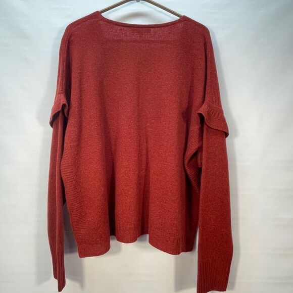 Madewell Red Merino Wool Ruffle Stitch Play Pullover Sweater Size 2XL NWT - Picture 6 of 8